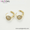 97404 xuping moda 14K color oro joyas circonitas sintéticas pavimentadas señoras pendientes del aro